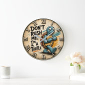 Don't Rush Me I'm a Turtle ラージ壁時計 (ホーム)