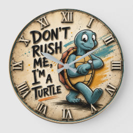 Don't Rush Me I'm a Turtle ラージ壁時計