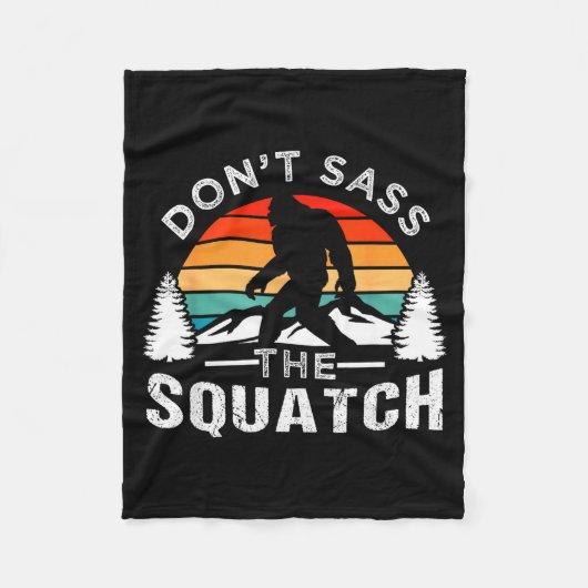 Don't S The Squatch Bigfoot フリースブランケット (正面)
