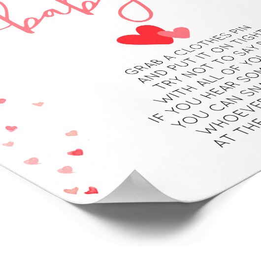 Don't Sayベビーゲーム赤ちゃんシャワー署名デジタルプリント ポスター (角)