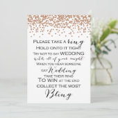 Don't Say結婚のバラ金ゴールドブライダルシャワーゲーム5x7 招待状 (スタンド正面)