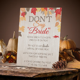 Don't say花嫁秋ブライダルシャワーパーティーゲーム 台座サイン