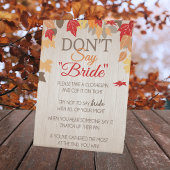 Don't say花嫁秋ブライダルシャワーパーティーゲーム 台座サイン