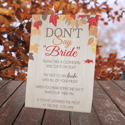 Don't say花嫁秋ブライダルシャワーパーティーゲーム 台座サイン