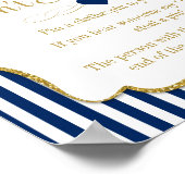 Don't say赤ちゃんシャワーゲーム海軍ブルー金ゴールド男の赤ちゃん ポスター (角)