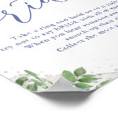 Don't Say ブライドブルー フローラル ブライダルシャワーゲーム ポスター (角)