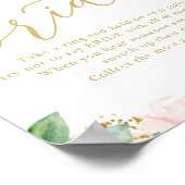 Don't Say ブライド ピンク フラワー ブライダル シャワー ゲーム ポスター (角)