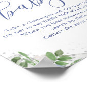 Don't Say Baby Blue Silverフローラ赤ちゃんシャワーゲーム ポスター (角)