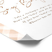 Don't Say Baby Gingham Cutie Pie Baby Shower Sign ポスター (角)