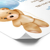 Don't Say Baby Shower Blue Bear Boy Poster ポスター (角)