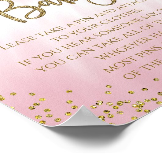 Don't Say Baby Shower Game ポスター (角)