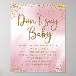 Don't Say Baby Shower Game ポスター