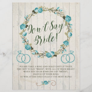 Don't Say Bride! ブライズシャワー ゲーム チラシ