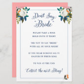 Don't Say Bride ブライダルシャワーゲーム 招待状 (正面/裏面)