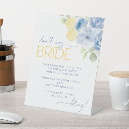 Dont Say Bride Bridal Shower Game Main Squeeze 台座サイン (インサイチュ)