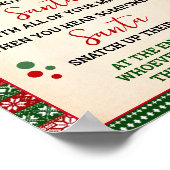 Don't Say Santa Clothespin Game Ugly Sweater Sign ポスター (角)