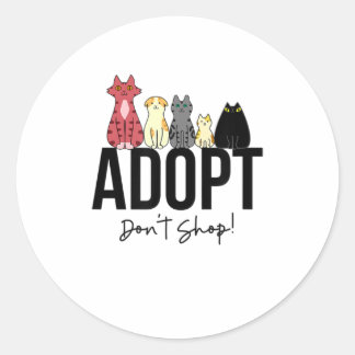 Dont Shop Cats Tシャツ ラウンドシール