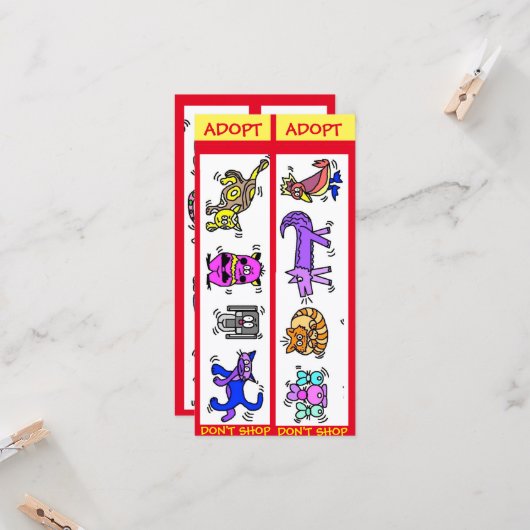 Don't Shoping, Animal Rescue, Bookmarksを採用 カード (正面/裏面インサイチュ)