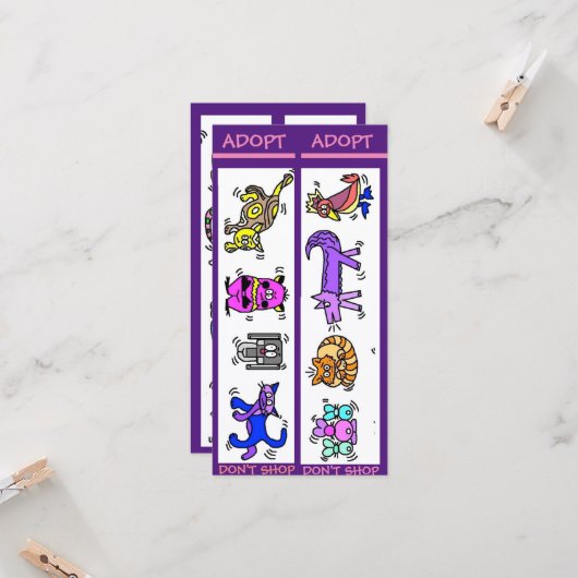 Don't Shoping, Animal Rescue, Bookmarksを採用 カード (正面/裏面インサイチュ)