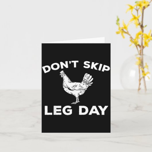 Dont Skip Leg Day Shirt Funny Gym Workout Fitness  カード (黄色い花)
