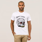 Don't Sleep Gothic Skull Graphic T-Shirt Tシャツ (正面フル)