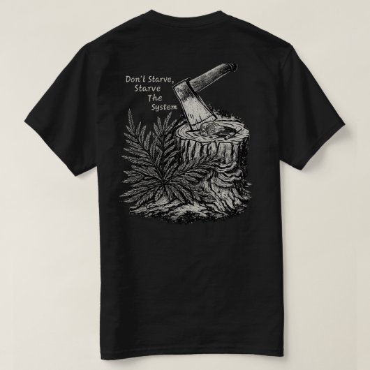 Don't Starve, Starve the System ワタリガラス Tシャツ (デザイン裏面)
