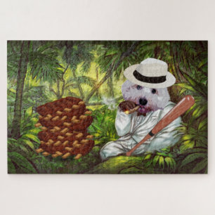 Don't Steal My Ribs! Funny Maltese Dog ジグソーパズル