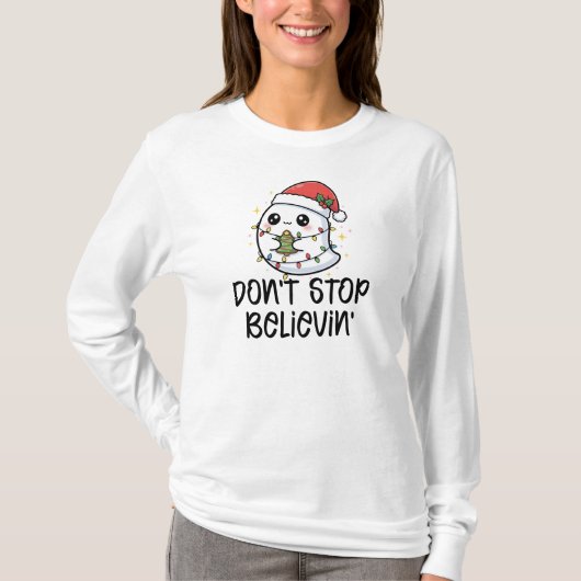 Don't Stop Believin' クリスマスゴースト Tシャツ (正面)