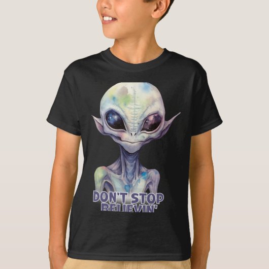 Dont Stop Believin Believe In Aliens  Tシャツ (正面)