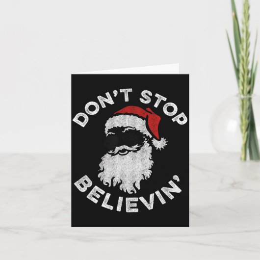Don't Stop Believin' Cool Shades Santa  カード (正面)