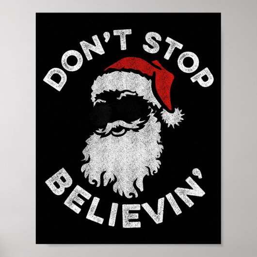 Don't Stop Believin' Cool Shades Santa ポスター (正面)
