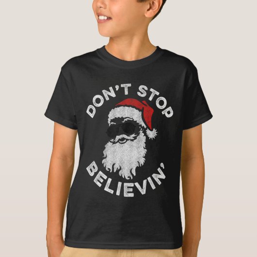 Don't Stop Believin' Cool Shades Santa  Tシャツ (正面)