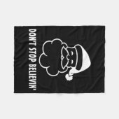 Dont Stop Believin Funny Santa Claus フリースブランケット (正面(横))