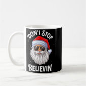 Dont Stop Believin Santa Christmas Boys Kids  コーヒーマグカップ (左)
