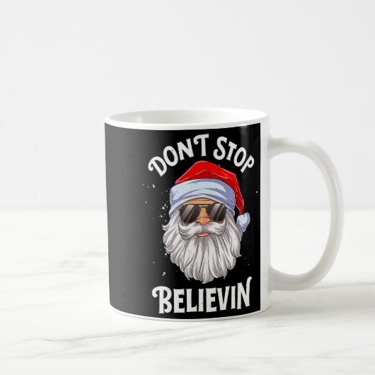 Dont Stop Believin Santa Christmas Boys Kids _1  コーヒーマグカップ (右)