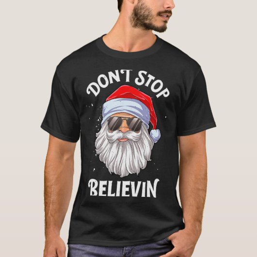 Dont Stop Believin Santa Christmas Boys Kids _1  Tシャツ (正面)