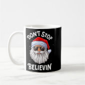 Dont Stop Believin Santa Funny Christmas  コーヒーマグカップ (左)