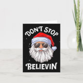 Dont Stop Believin Santa Funny Christmas Boys Kid  カード (正面)