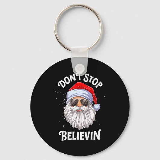 Dont Stop Believin Santa Funny Christmas Boys Kid  キーホルダー (正面)