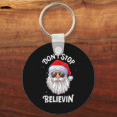 Dont Stop Believin Santa Funny Christmas Boys Kid  キーホルダー (正面)