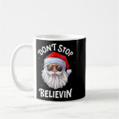 Dont Stop Believin Santa Funny Christmas Boys Kid  コーヒーマグカップ (左)