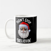 Dont Stop Believin Santa Funny Christmas Boys Kid コーヒーマグカップ (左)