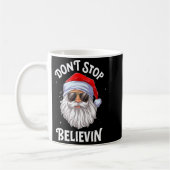 Dont Stop Believin Santa Funny Christmas Boys Kid  コーヒーマグカップ (左)