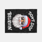 Dont Stop Believin Santa Funny Christmas Boys Kid  フリースブランケット (正面(横))