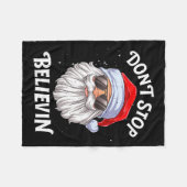 Dont Stop Believin Santa Funny Christmas Boys Kid  フリースブランケット (正面(横))