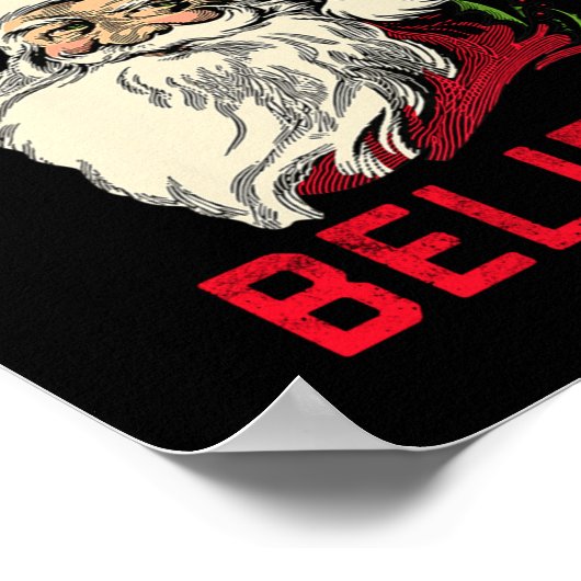 Don't Stop Believing, Funny Santa, Winter Christma ポスター (角)