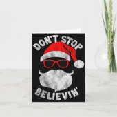 Don't Stop Believing Santa Cool Gles Christmas  カード (正面)