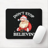 Don't Stop Believing Santa Funny Santa Claus Face  マウスパッド (マウス)