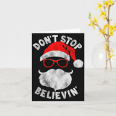 Don't Stop Believing Shades Santa Christmas Tee Lo カード (黄色い花)