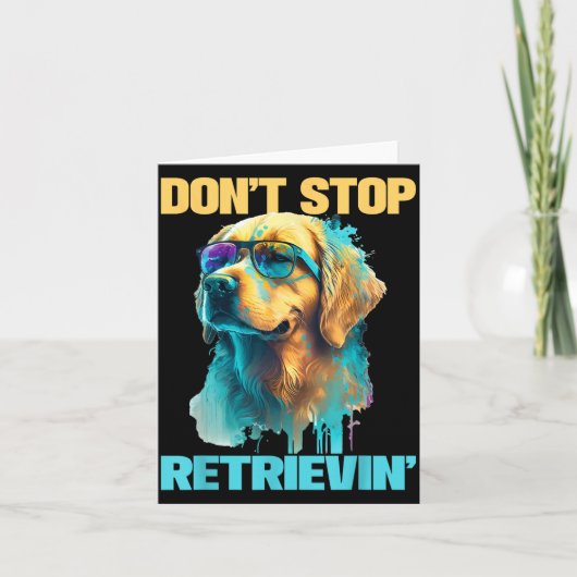 Don't Stop Retrievin - Retro Golden Retriever Dog  カード (正面)